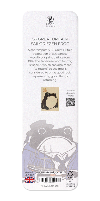 Ezen Designs - SS Great Britain Sailor Ezen Frog - Bookmark - Back