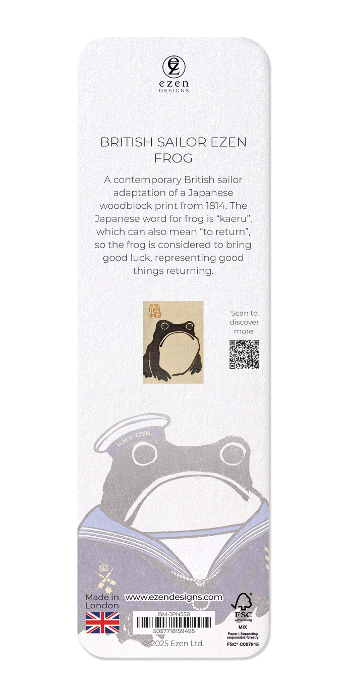 Ezen Designs - British Sailor Ezen Frog - Bookmark - Back