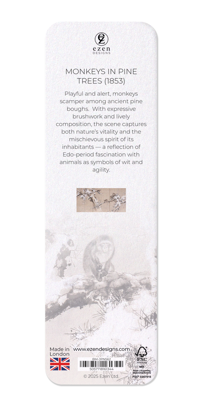 Ezen Designs - Monkeys in Pine Trees (1853) - Bookmark - Back
