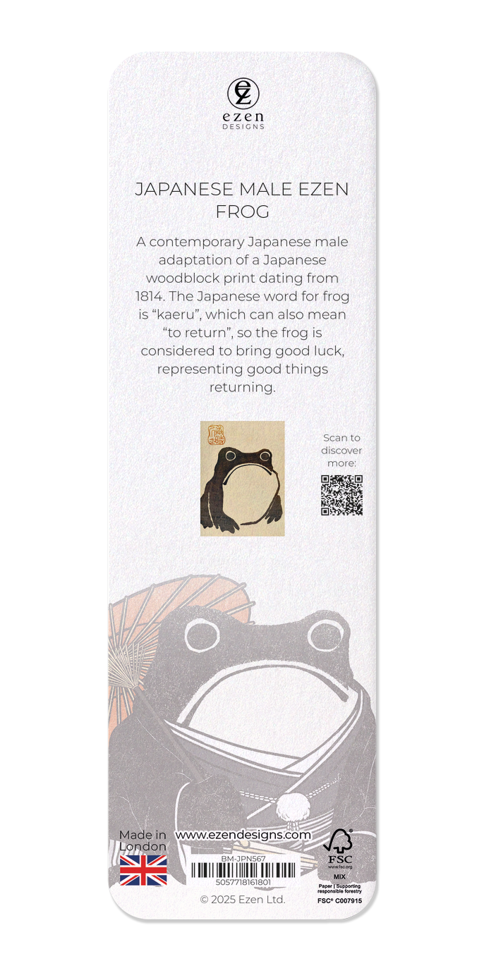 Ezen Designs - Japanese Male Ezen Frog - Bookmark - Back