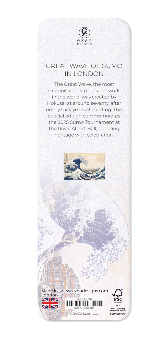 Ezen Designs - Great Wave of Sumo in London - Bookmark - Back