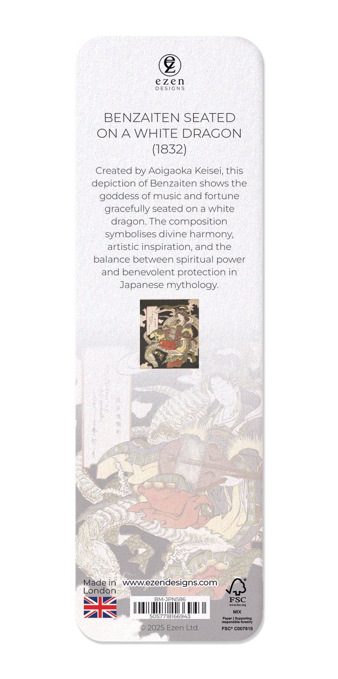 Ezen Designs - Benzaiten Seated on a White Dragon (1832) - Bookmark - Back