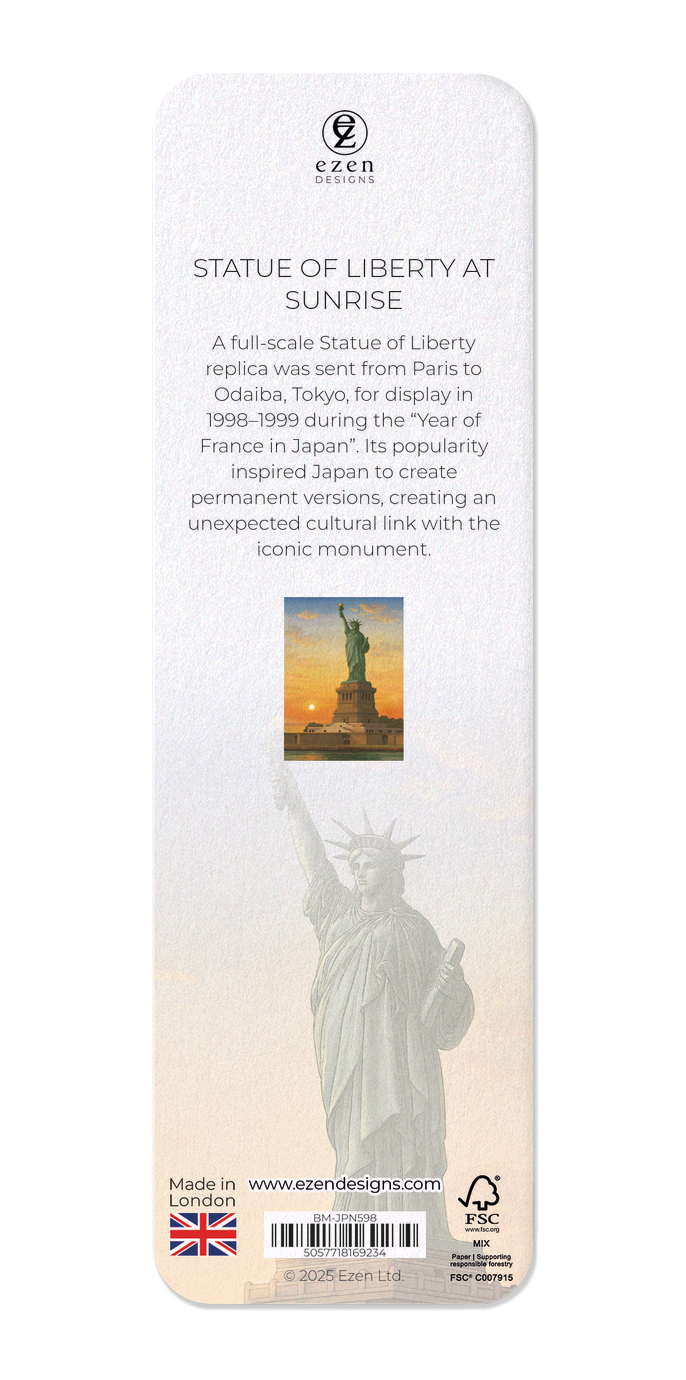 Ezen Designs - Statue of Liberty at Sunrise - Bookmark - Back