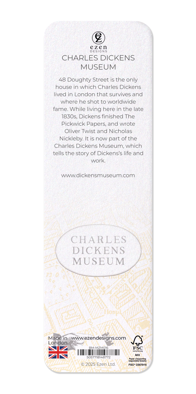 Ezen Designs - Charles Dickens Museum - Bookmark - Back