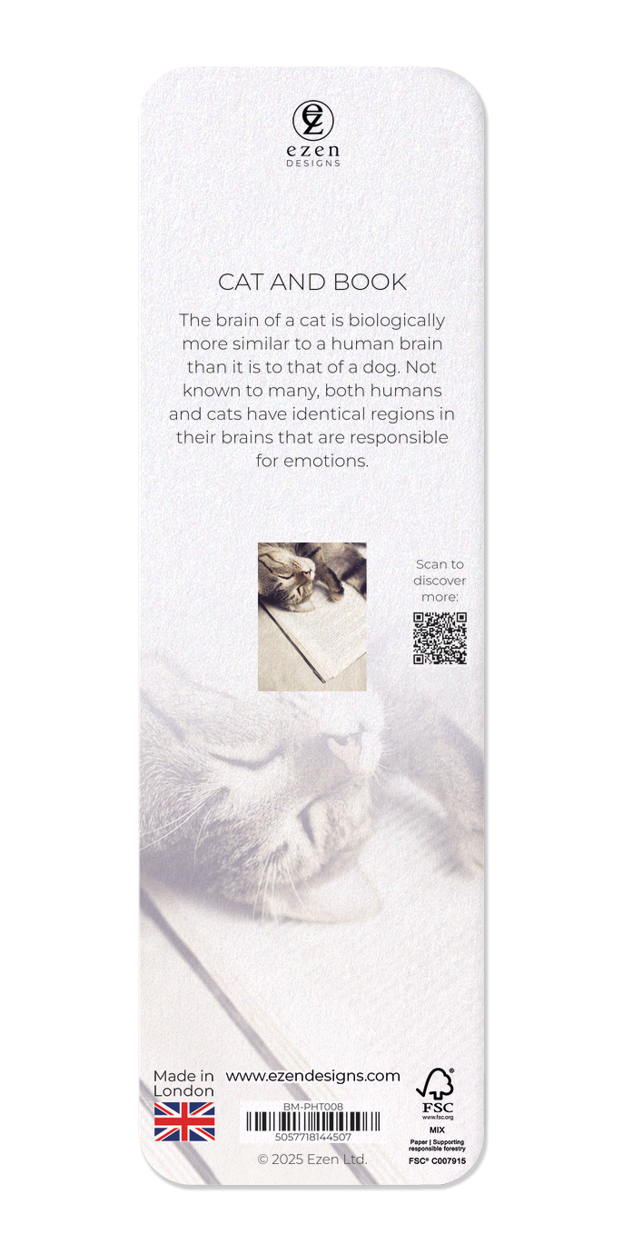 Ezen Designs - Cat and book - Bookmark - Back