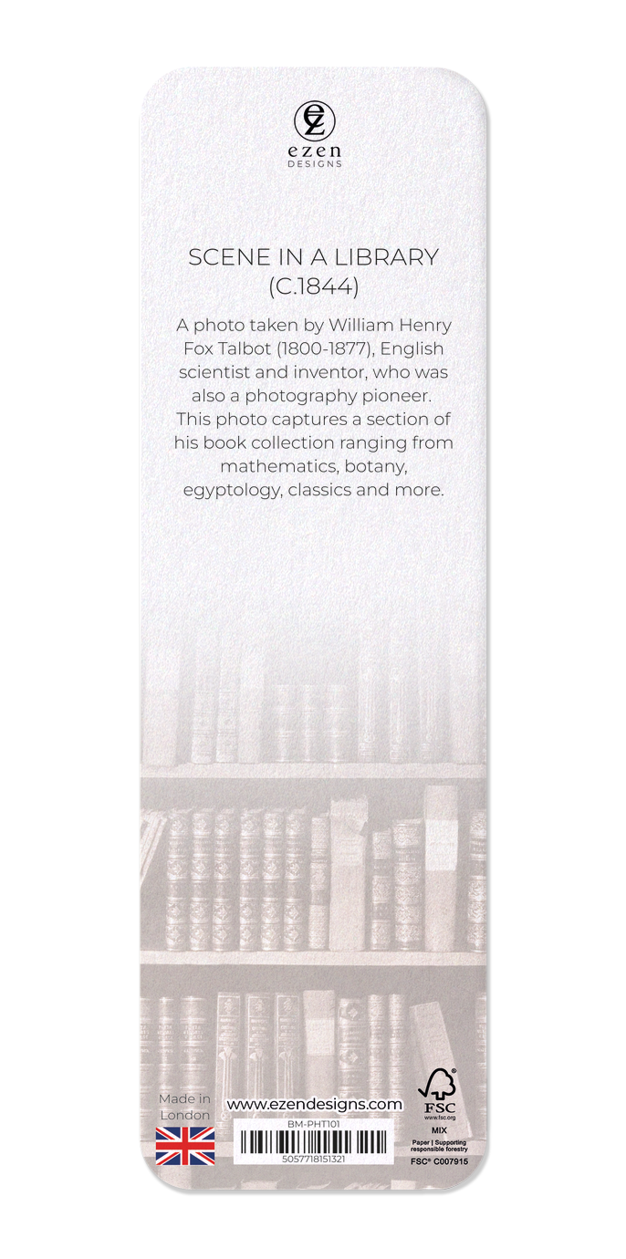 Ezen Designs - Scene in a Library (c.1844) - Bookmark - Back