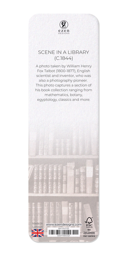 Ezen Designs - Scene in a Library (c.1844) - Bookmark - Back