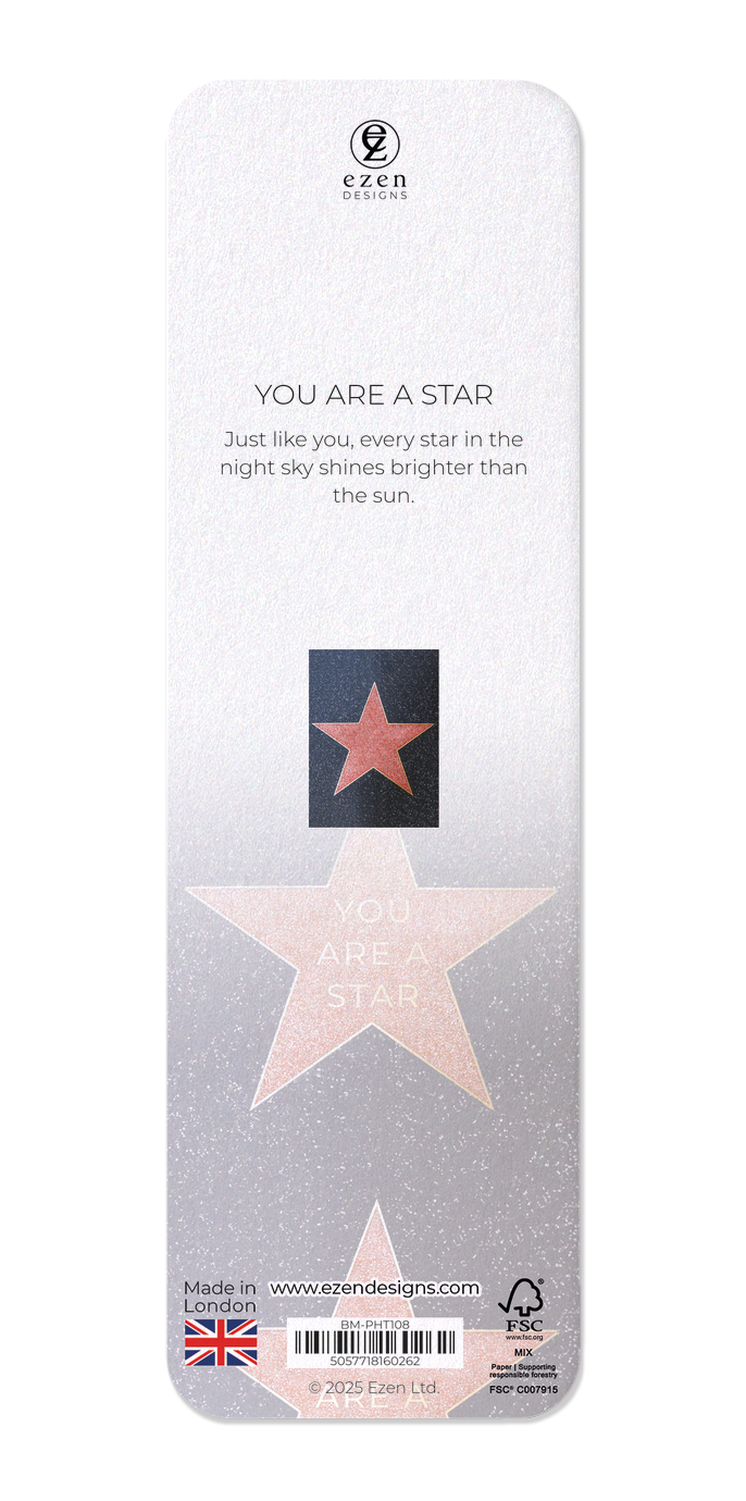 Ezen Designs - You are a star - Bookmark - Back