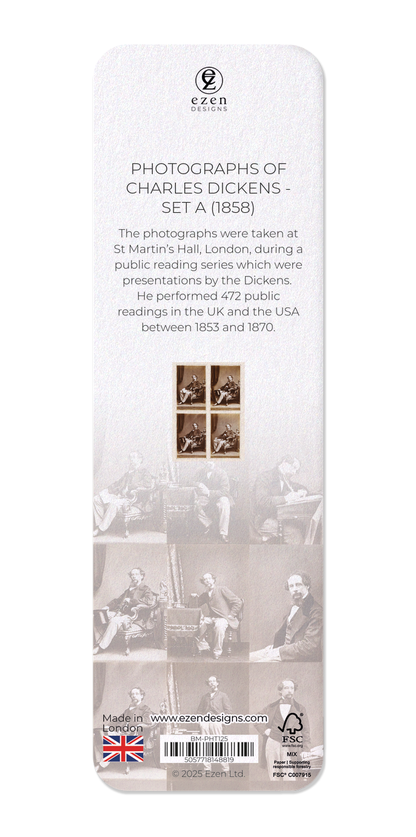 Ezen Designs - Photographs of Charles Dickens - Set A (1858) - Bookmark - Back