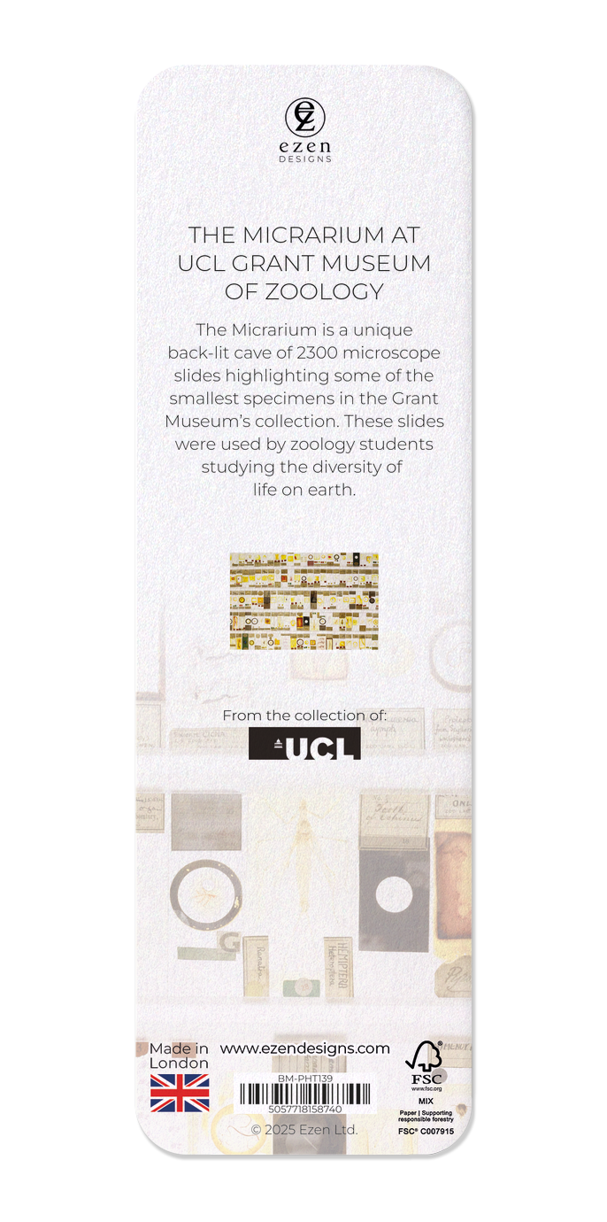 Ezen Designs - The Micrarium at UCL Grant Museum of Zoology - Bookmark - Back