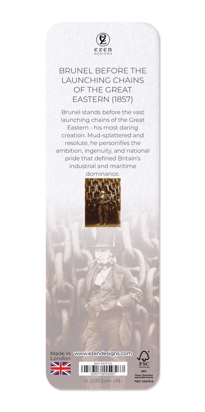 Ezen Designs - Brunel before the Launching Chains of the Great Eastern (1857) - Bookmark - Back