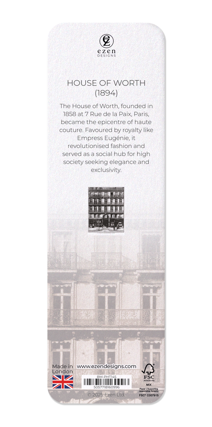 Ezen Designs - House of Worth (1894) - Bookmark - Back