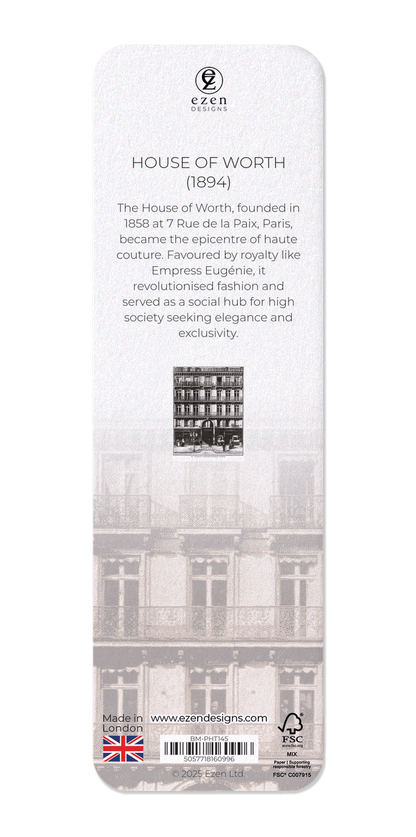 Ezen Designs - House of Worth (1894) - Bookmark - Back