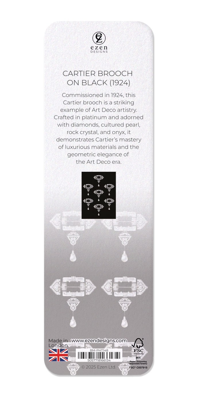 Ezen Designs - Cartier Brooch on Black (1924) - Bookmark - Back