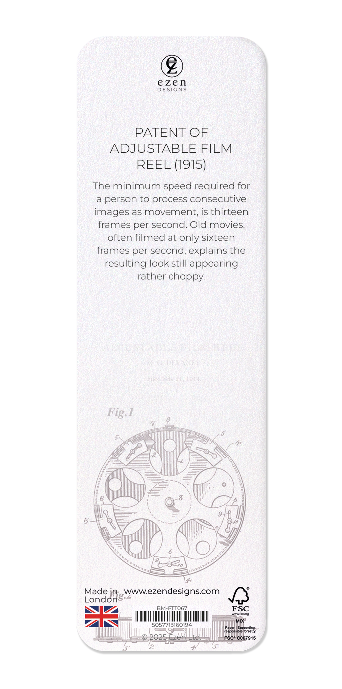 Ezen Designs - Patent of adjustable film reel (1915) - Bookmark - Back