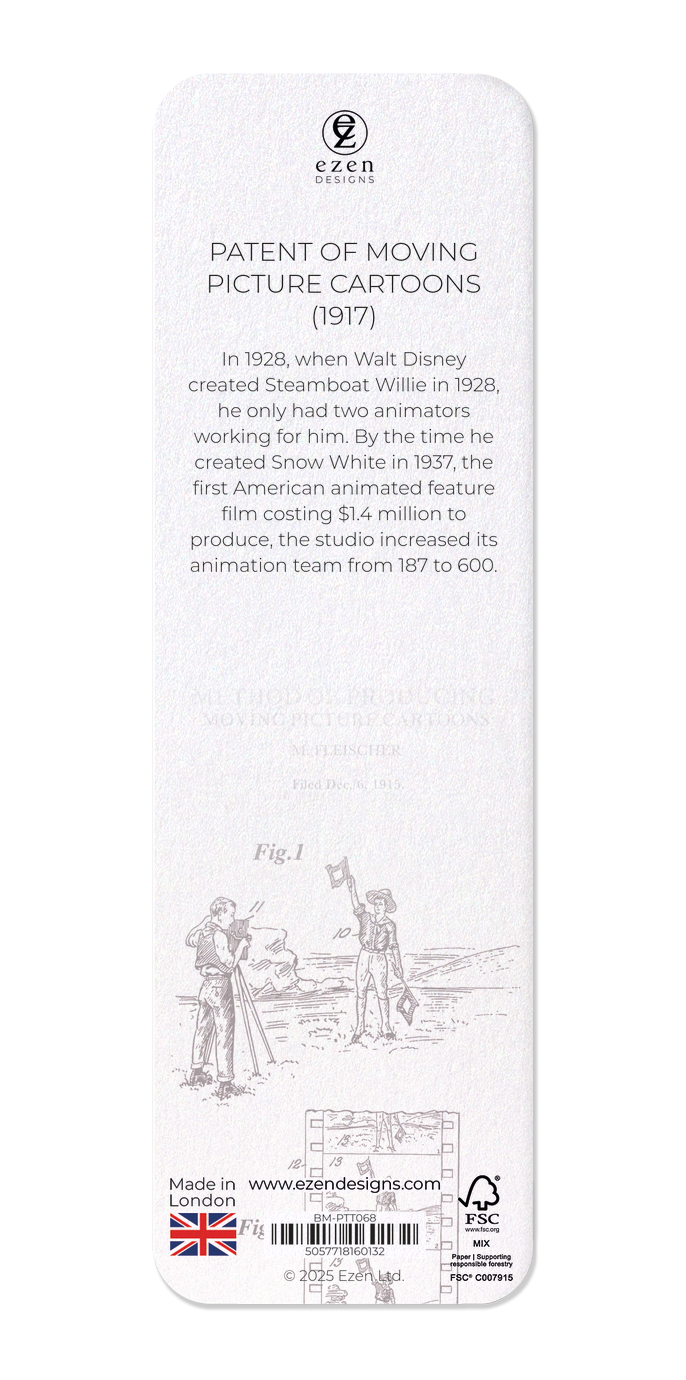 Ezen Designs - Patent of moving picture cartoons (1917) - Bookmark - Back