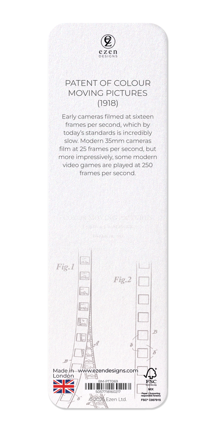Ezen Designs - Patent of colour moving pictures (1918) - Bookmark - Back