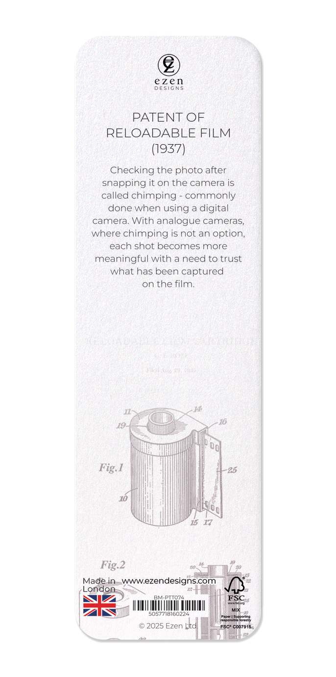 Ezen Designs - Patent of reloadable film (1937) - Bookmark - Back