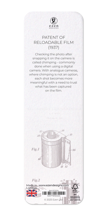 Ezen Designs - Patent of reloadable film (1937) - Bookmark - Back