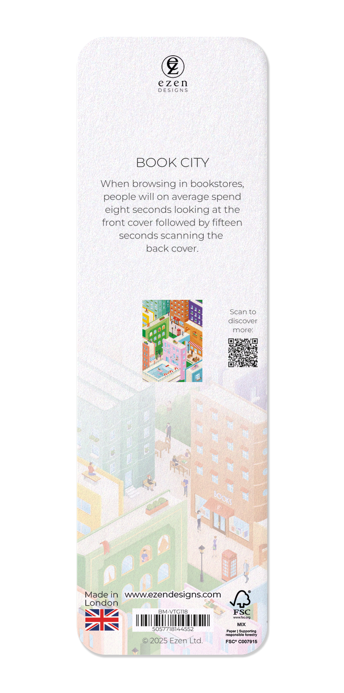 Ezen Designs - Book city - Bookmark - Back