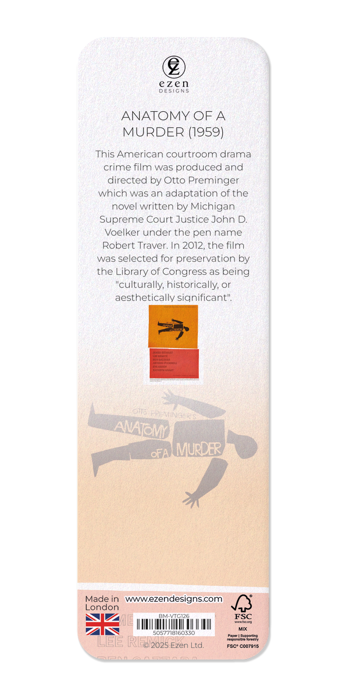 Ezen Designs - Anatomy of a murder (1959) - Bookmark - Back