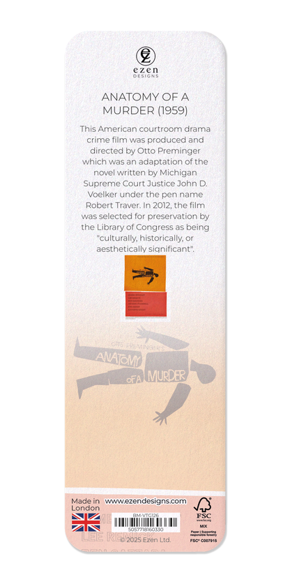 Ezen Designs - Anatomy of a murder (1959) - Bookmark - Back