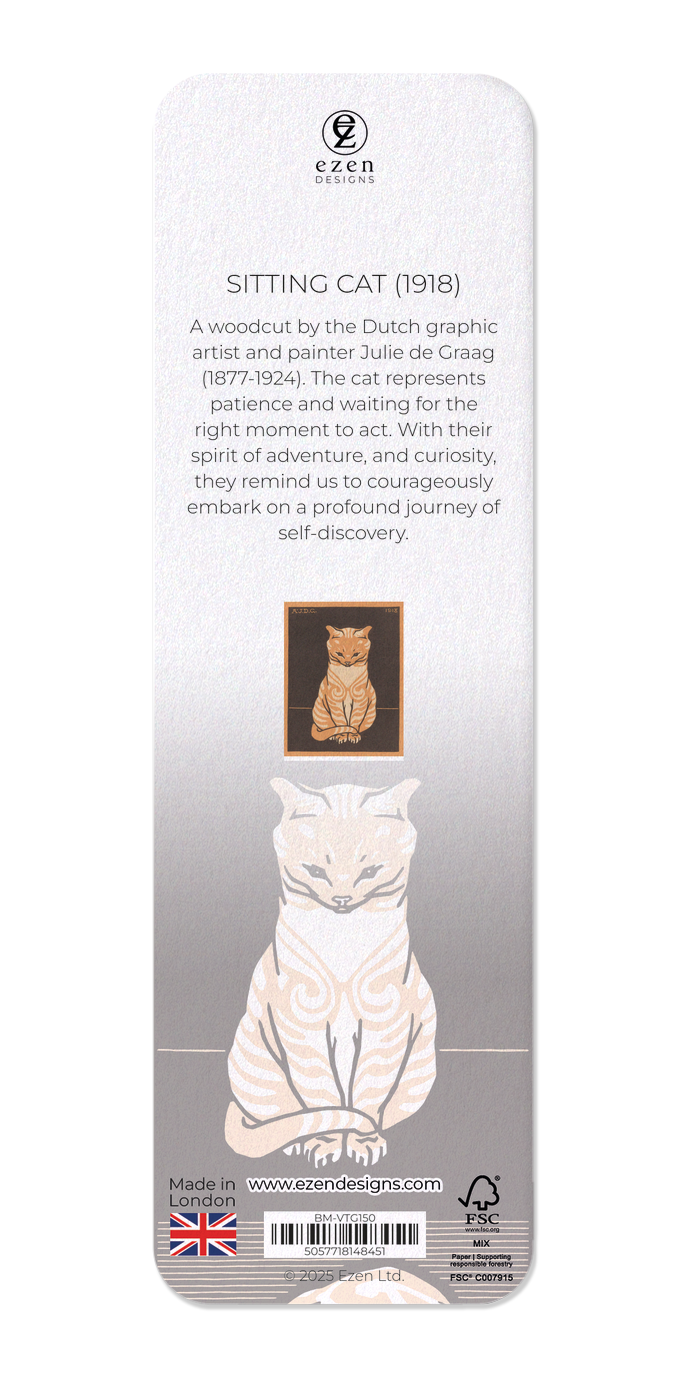 Ezen Designs - Sitting cat (1918) - Bookmark - Back