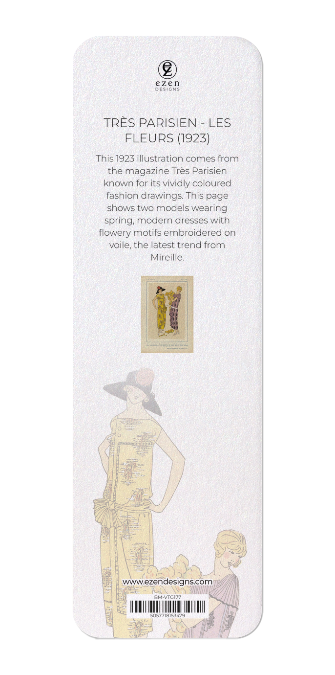 Ezen Designs - Très Parisien - Les Fleurs (1923) - Bookmark - Back