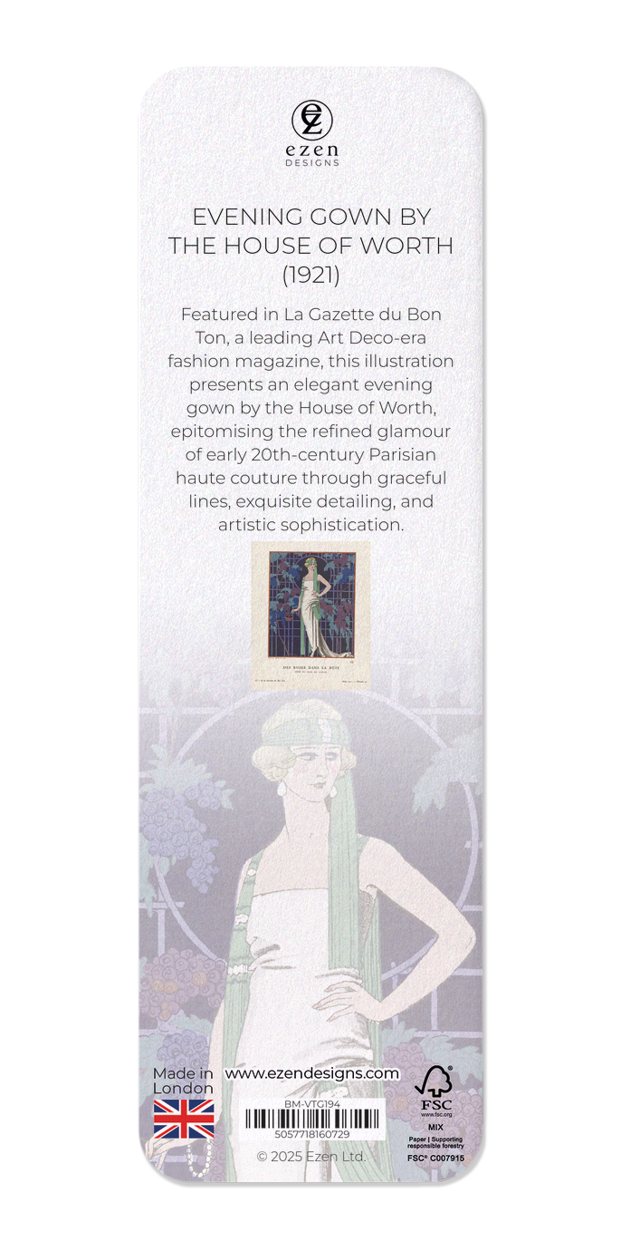 Ezen Designs - Evening Gown by the House of Worth (1921) - Bookmark - Back