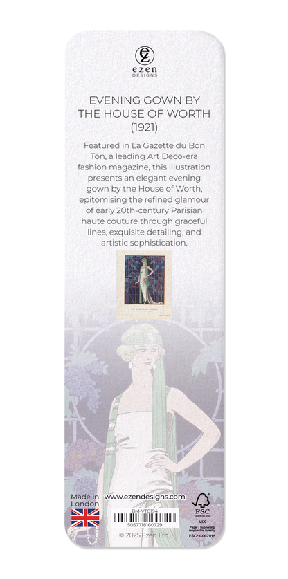 Ezen Designs - Evening Gown by the House of Worth (1921) - Bookmark - Back