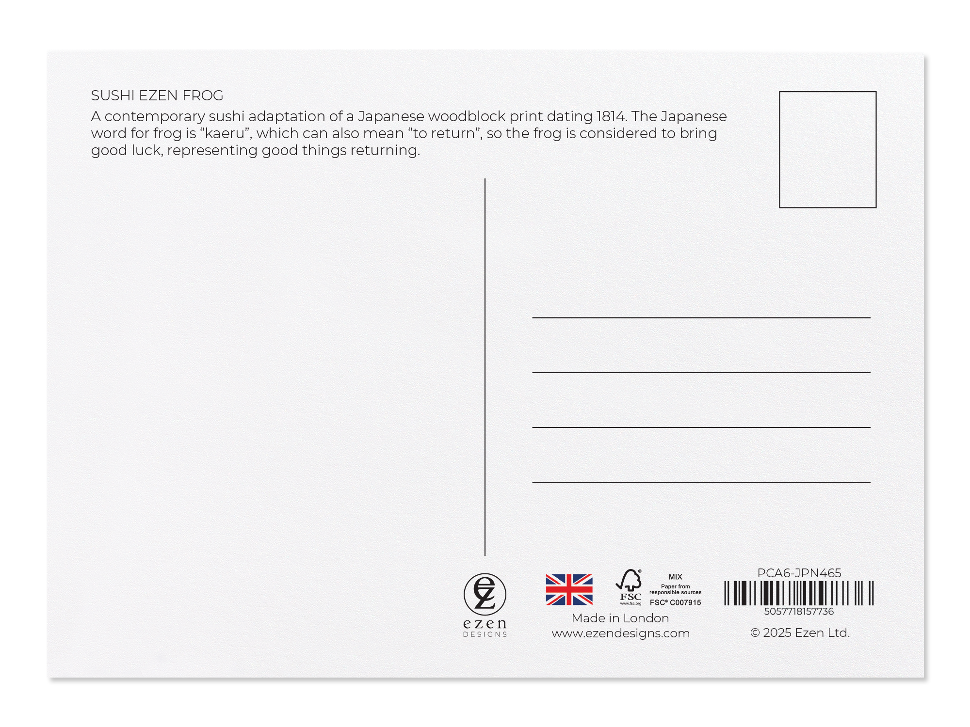SUSHI EZEN FROG: Postcard