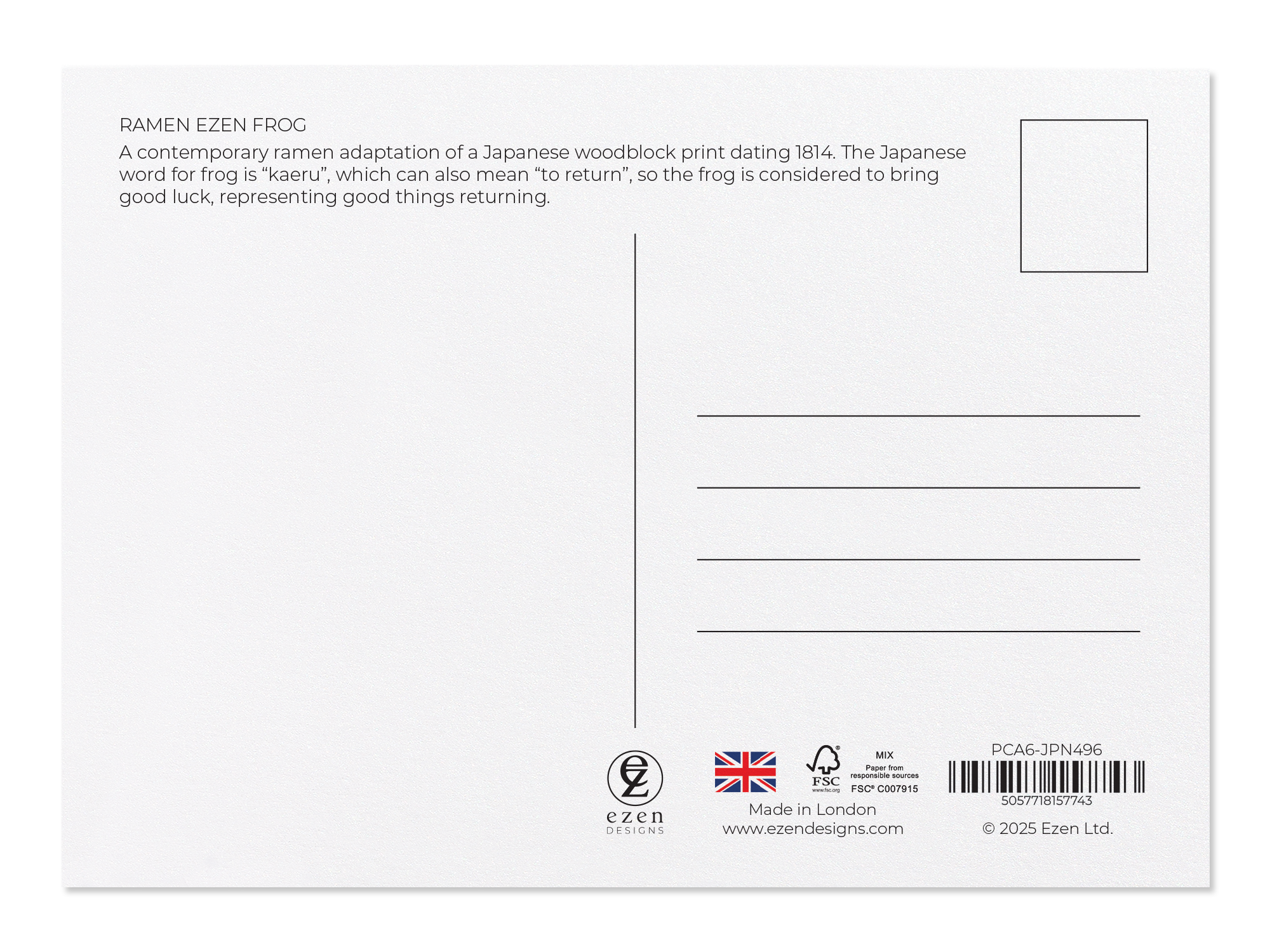 RAMEN EZEN FROG: Postcard