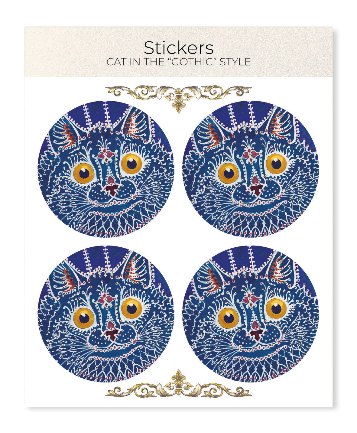 Ezen Designs - CAT IN THE “GOTHIC” STYLE - Sticker Set