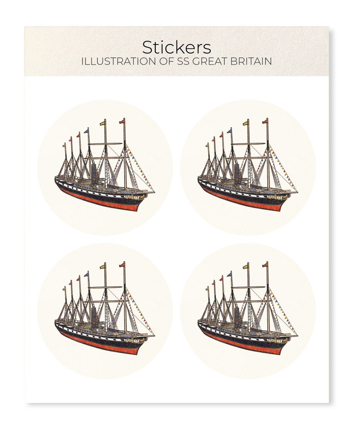 Ezen Designs - Illustration of SS Great Britain - Sticker Set