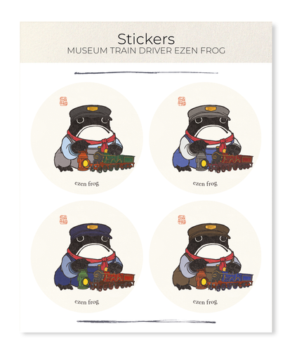 Ezen Designs - Museum Train Driver Ezen Frog - Sticker Set