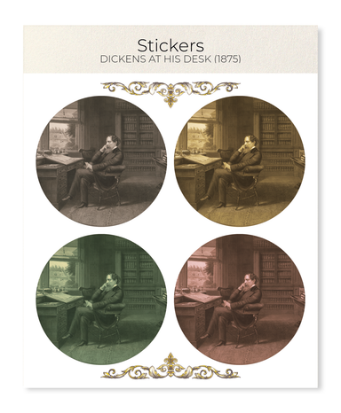Ezen Designs - Dickens At His Desk (1875) - Sticker Set