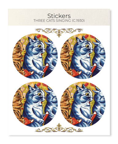 Ezen Designs - Three Cats Singing (C.1930) - Sticker Set