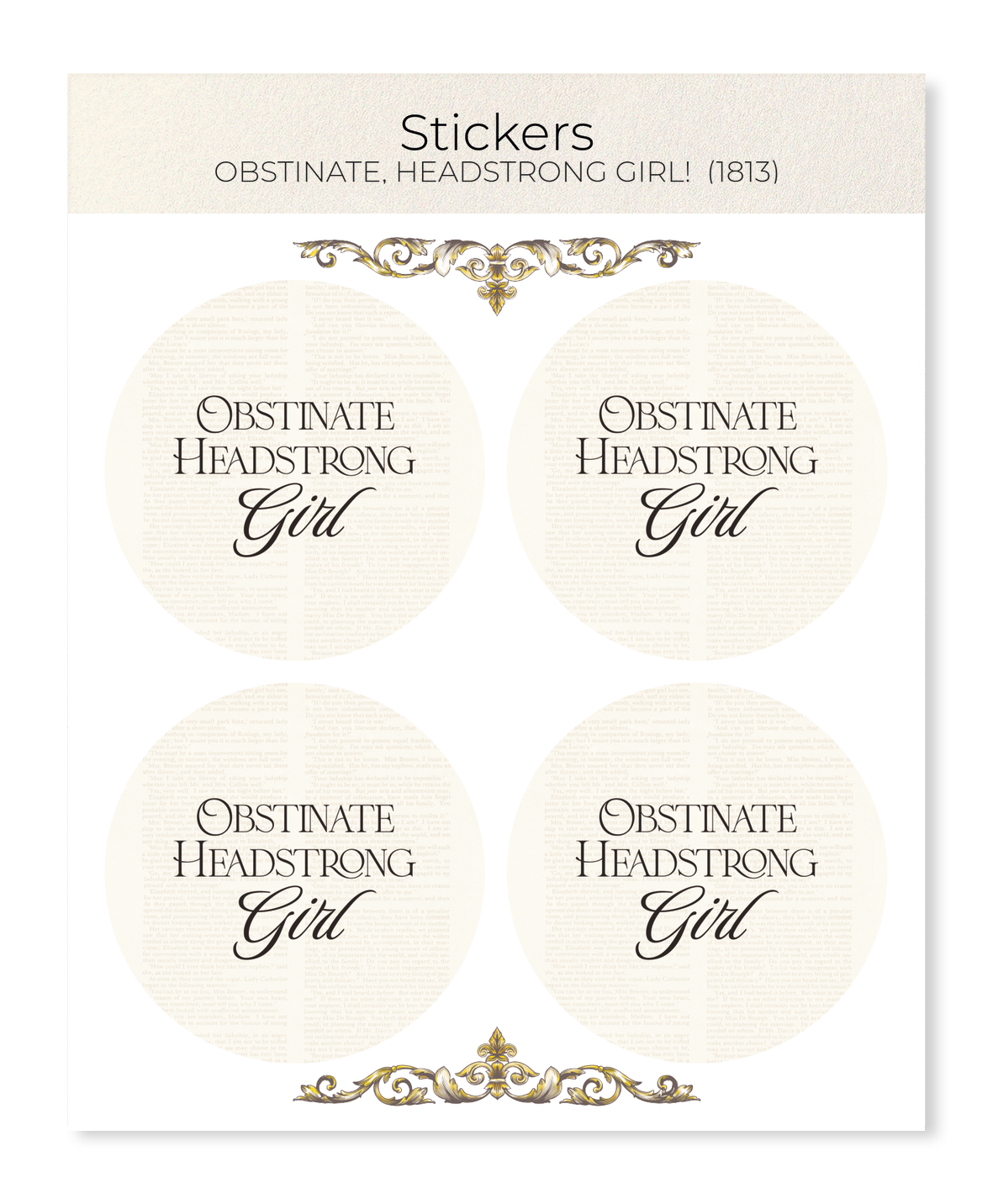 Ezen Designs - Obstinate, headstrong girl!  (1813) - Sticker Set