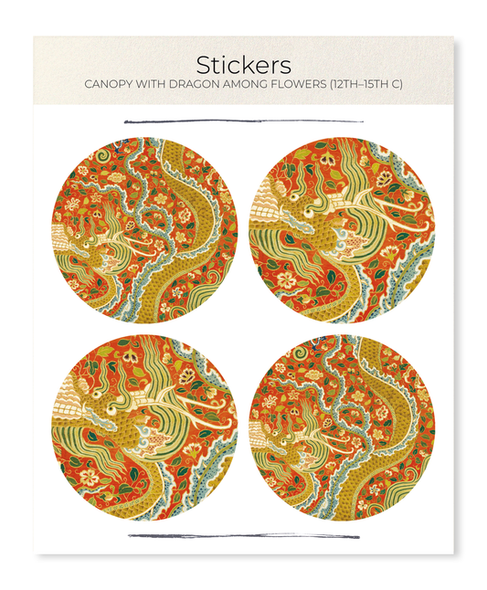 Ezen Designs - Canopy with Dragon among Flowers (12th–15th C) - Sticker Set