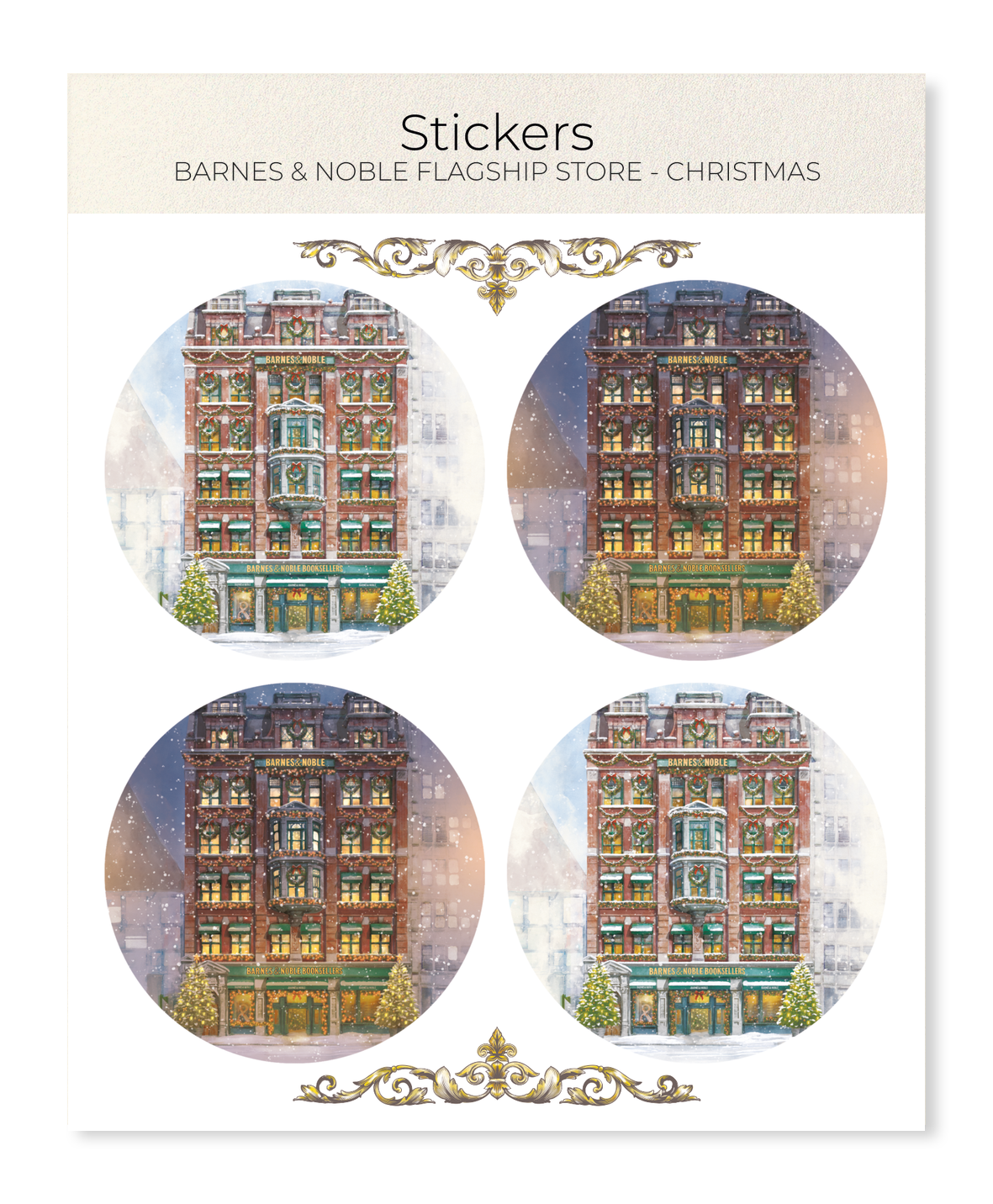 Ezen Designs - Barnes & Noble Flagship Store - Christmas - Sticker Set