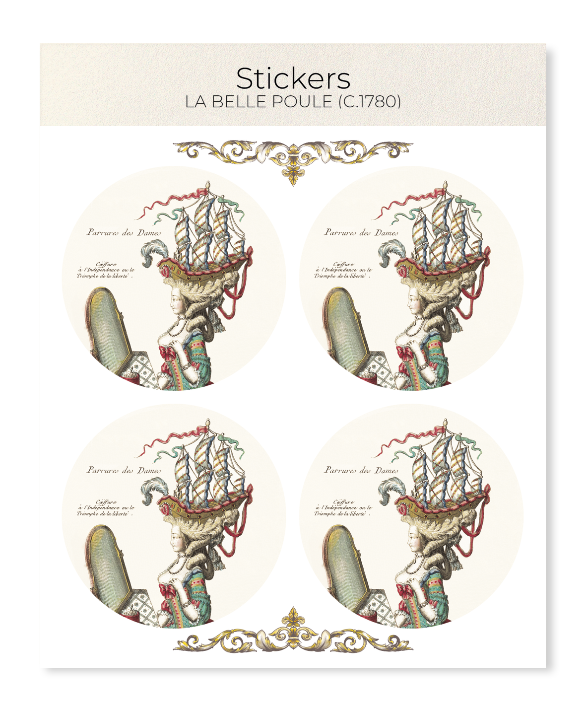 Ezen Designs - LA BELLE POULE (C.1780) - Sticker Set