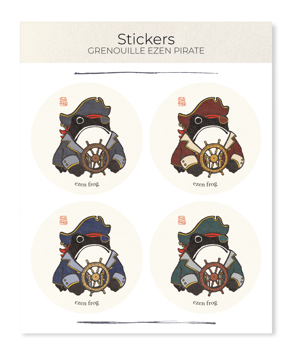Ezen Designs - Grenouille Ezen Pirate - Sticker Set