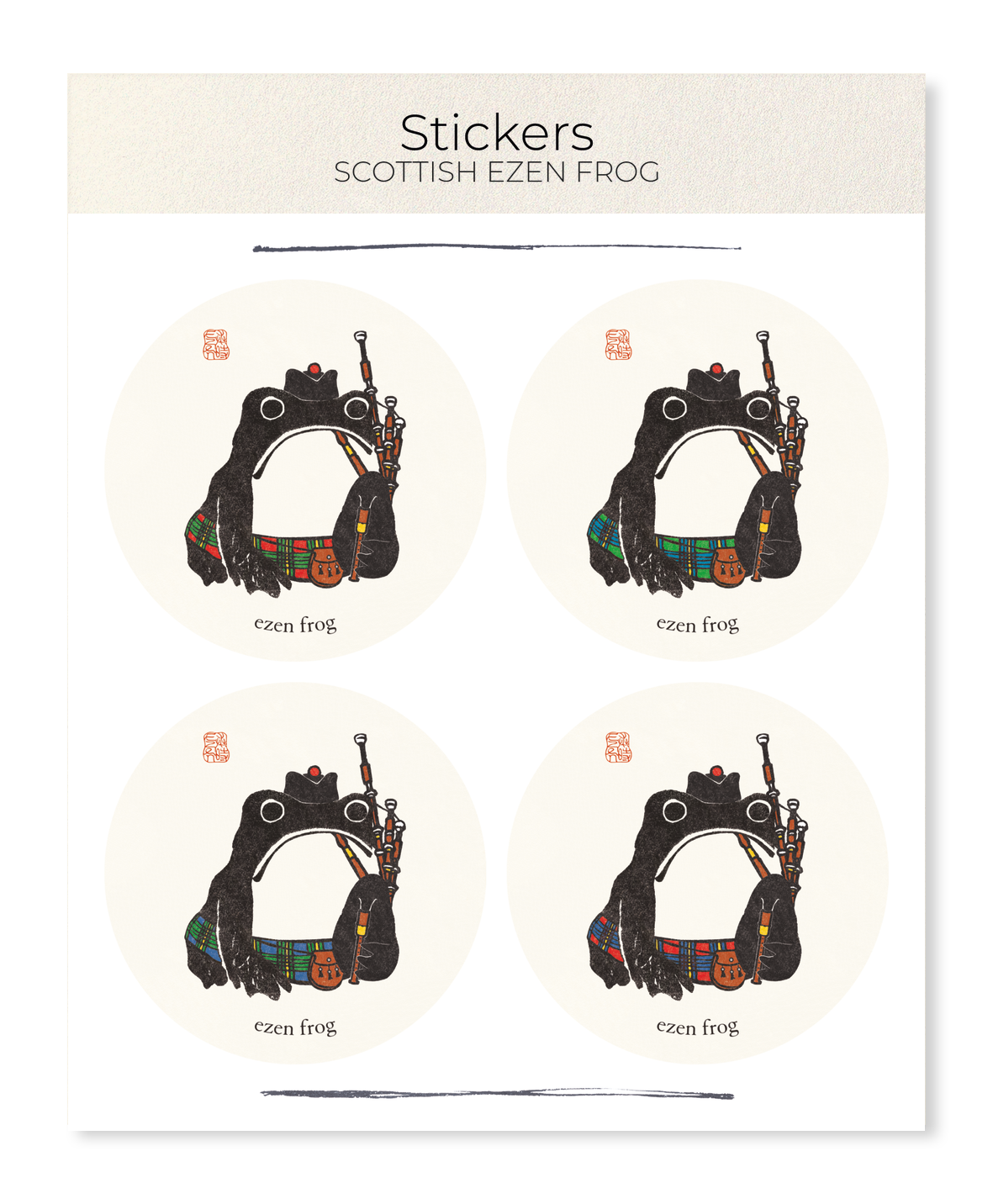 Ezen Designs - Scottish Ezen Frog - Sticker Set