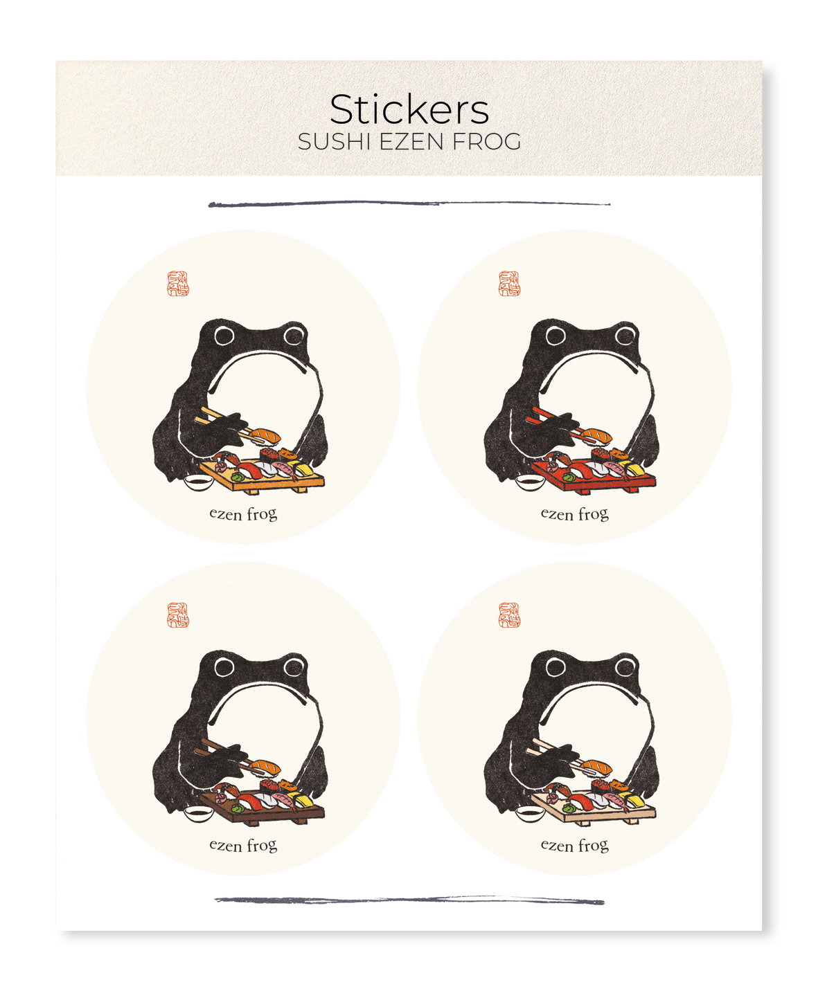 Ezen Designs - Sushi Ezen Frog - Sticker Set