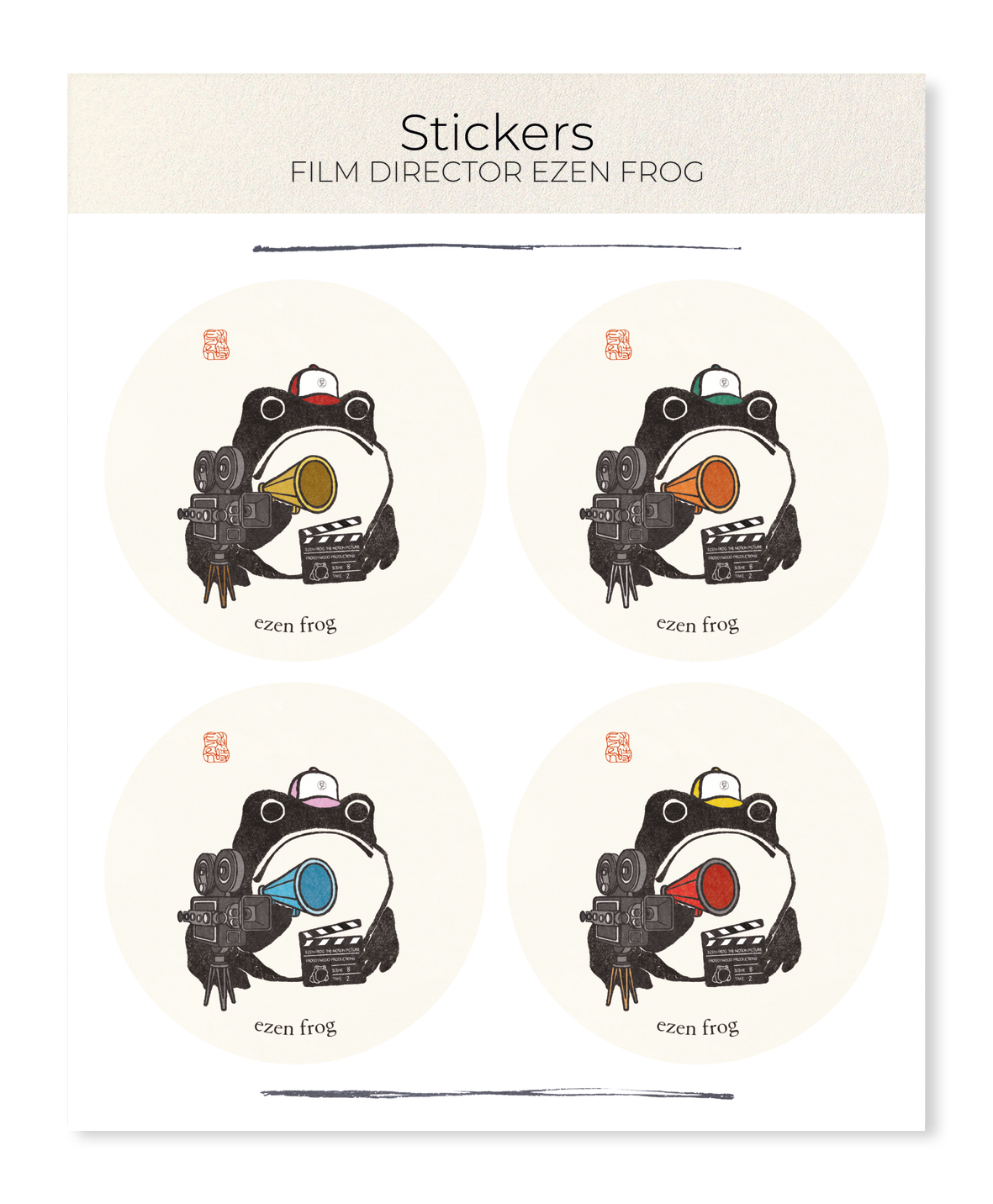 Ezen Designs - Film director Ezen frog - Sticker Set