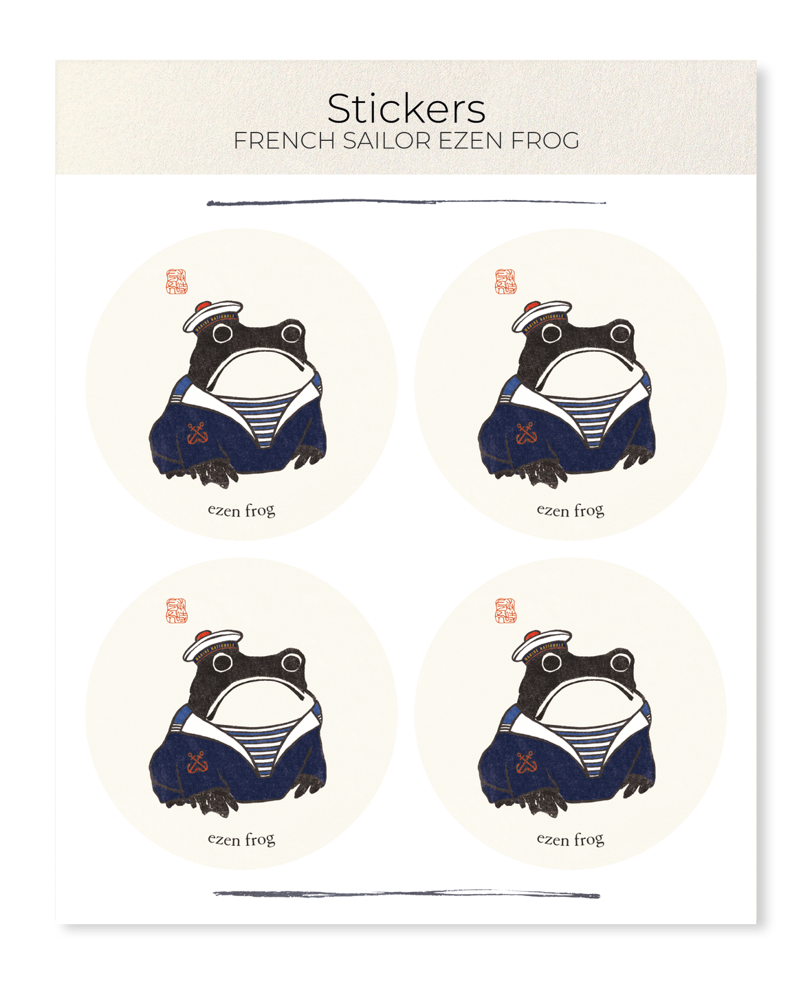 Ezen Designs - French Sailor Ezen Frog - Sticker Set