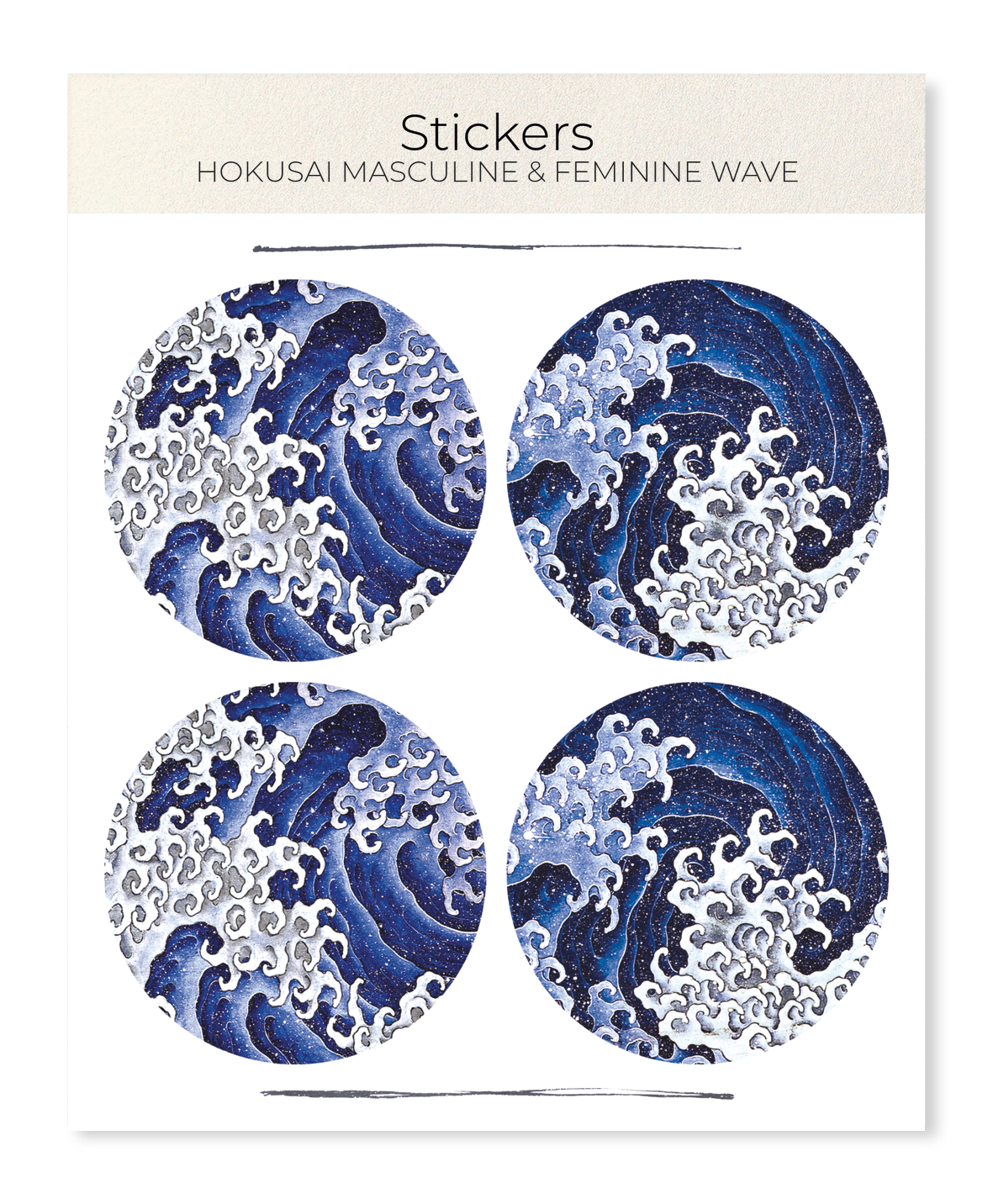 Ezen Designs - HOKUSAI MASCULINE & FEMININE WAVE - Sticker Set