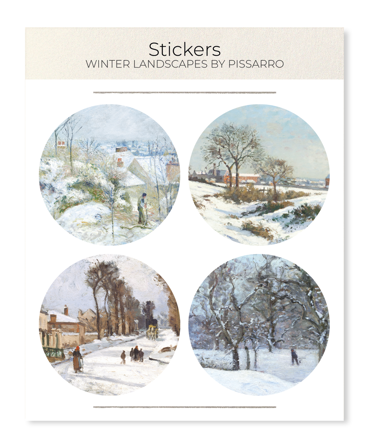 Ezen Designs - Winter Landscapes by Pissarro - Sticker Set