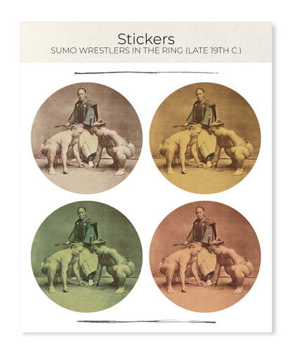 Ezen Designs - Sumo Wrestlers in the Ring (Late 19th C.) - Sticker Set