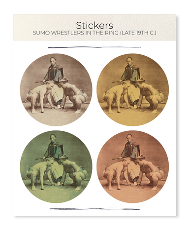 Ezen Designs - Sumo Wrestlers in the Ring (Late 19th C.) - Sticker Set